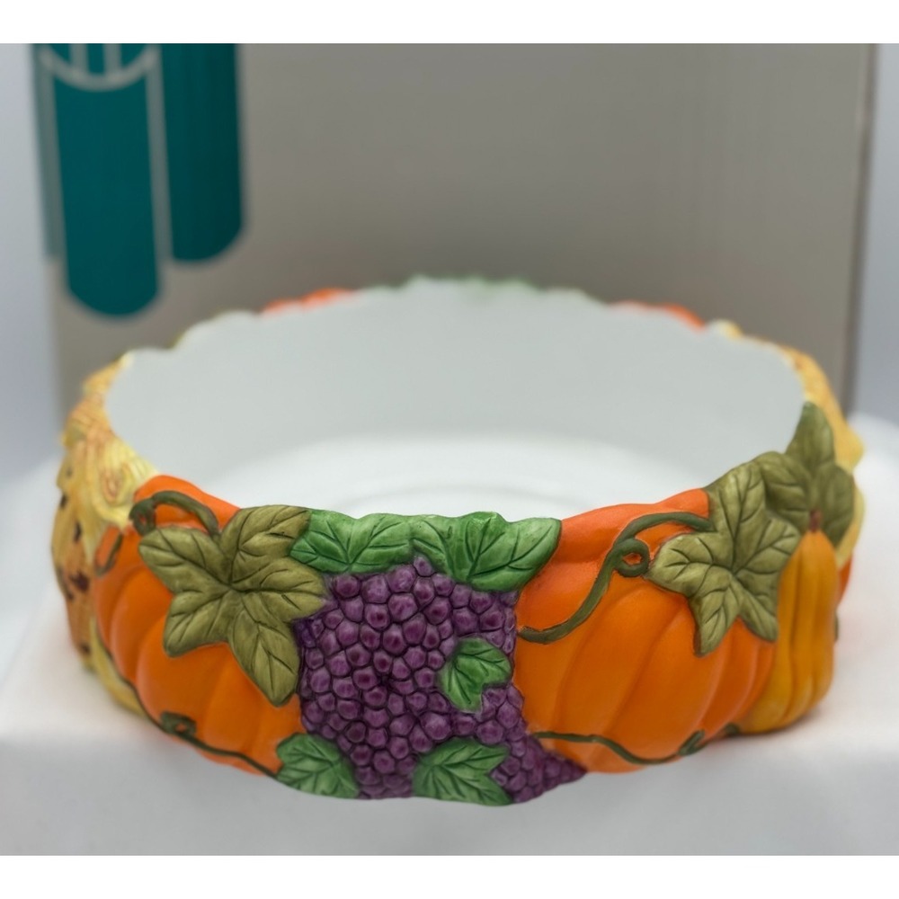 Partylite P7409 Harvest Time 3 Wick Candle Holder - Fall - Pumpkins NEW Open Box